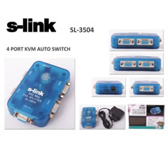 S-LINK SL-3504  ( 4 EKR &1 PC) 350MHz VGA Çoklayıcı