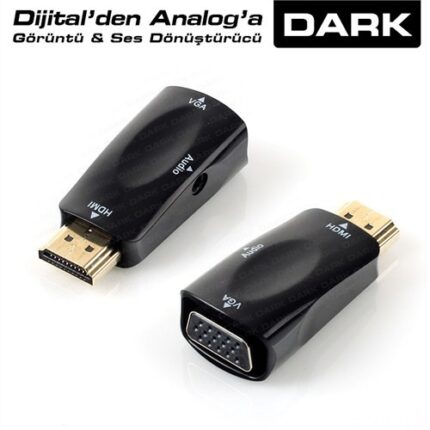 DARK HDMI to VGA ve SES Aktif Dijital-Analog Dönüştürücüsü