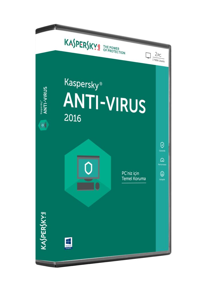 KASPERSKY ANTIVIRUS 2 KULLANICILI TR 1 YIL DVD