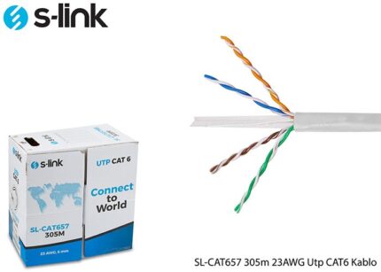 S-LINK SL-CAT657 CAT6 305m 23AWG Utp Gri Kablo