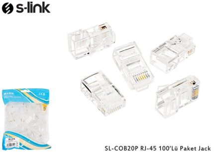 S-LINK SL-COB25P CAT6 RJ-45 100 Lü Paket (Yeni Nesil Jack)