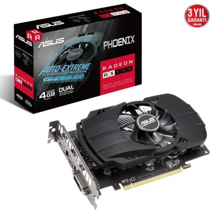 4 GB ASUS PH-RX550-4G-EVO AMD GDDR5 128Bit  1xDVI 1xHDMI 1xDP