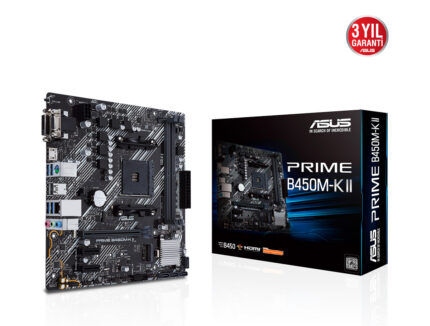 ASUS PRIME B450M-K II AMD AM4 4400MHz (OC) DDR4 VGA DVI-D HDMI M.2 mATX Anakart