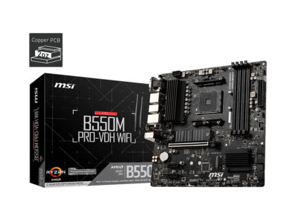 MSI B550M PRO-VDH WIFI AM4 DDR4 4400(OC) HDMI DVı VGA  M.2 USB3.2 WIFI MATX