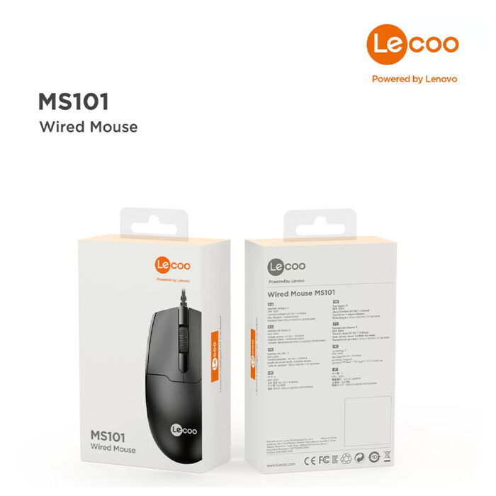 LENOVO LECOO MS101 SİYAH USB KABLOLU MOUSE