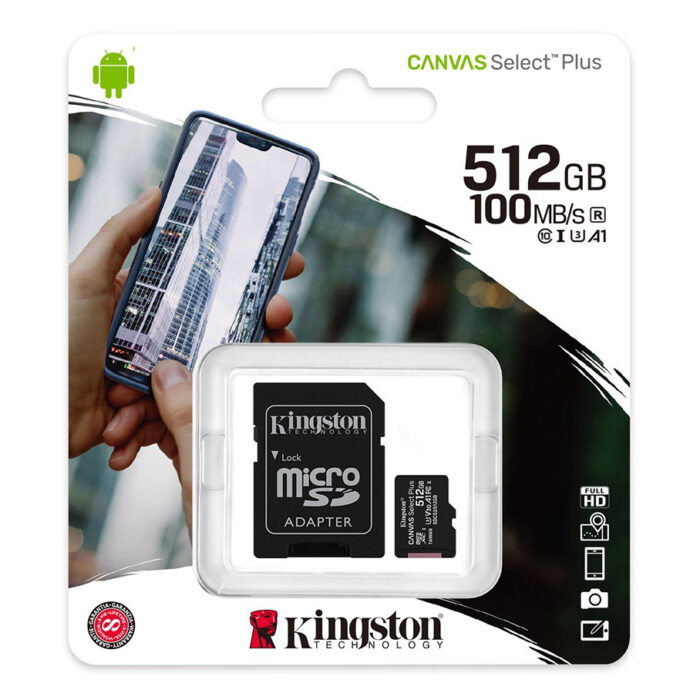 KINGSTON 512GB Class10 UHS-I SDXC Canvas Select Plus microSD Hafıza Kartı