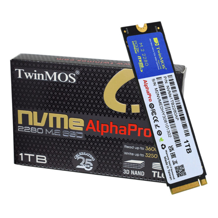 TwinMOS 1TB M.2 PCIe Gen3 NVMe (3600-3250Mb/s) TLC 3DNAND