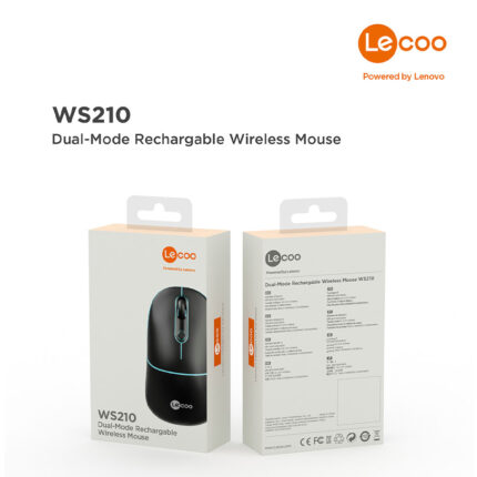 LENOVO LECOO WS210 SİYAH BLUETOOTH & 2.4G WİFİ WİRELESS CHARGİNG  MOUSE