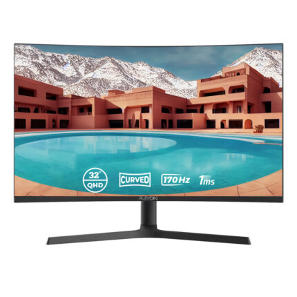 32" RAYDIN QHD 2K Curved VA 1ms 170Hz 250nt HDMI DP MM VESA Pivot FreeSync Oyu