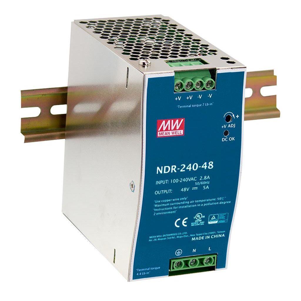 MEAN WELL MW-NDR-240-48 240W SINGLE OUTPUT INDUSTRIAL DIN RAIL POWER SUPPLY MEAN WELL MW-NDR-240-48 240W SINGLE OUTPUT INDUSTRIAL DIN RAIL POWER SUPPLY