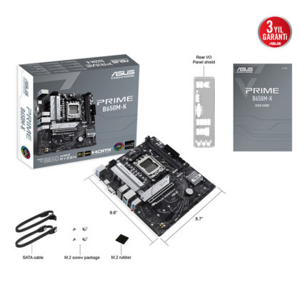 ASUS PRIME B650M-K AM5 DDR5 SES GLAN HDMI/VGA SATA3 USB3.2 mATX - KAR58184