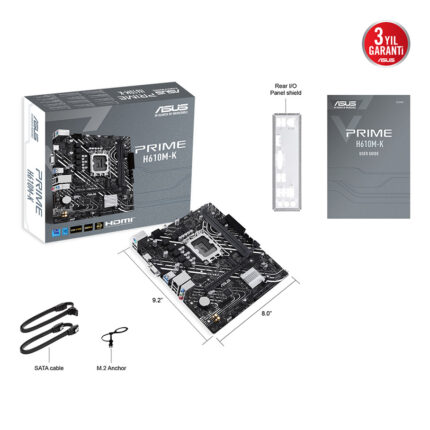 ASUS PRIME H610M-K Intel H610 LGA1700 DDR5 5600 DP HDMI M2 USB3.2 mATX ASUS 5X P - KAR58540