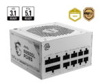 MSI MAG A850GL PCIE5 WHITE 850W 80+ GOLD POWER SUPPLY-BEYAZ - KAR63293 - Görsel 2