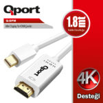 QPORT 1.8M MİNİ DISPLAYPORT TO HDMI KABLO (Q-DPM) - KAR62253
