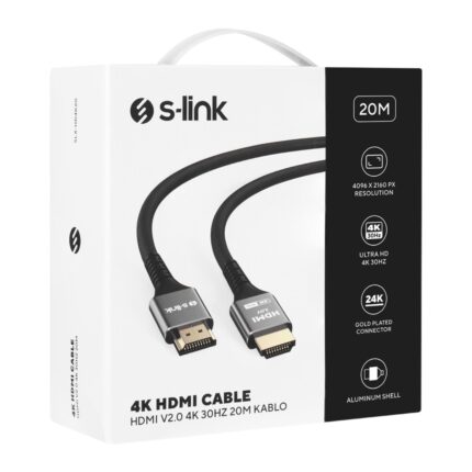 S-LINK SLX-HD4K20 19+1 HDMI to HDMI 20m Metal v2.0 4K (4096*2160) 30Hz Kablo - KAR62419