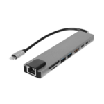 HYTECH HY-USBC83 4K@30Hz Gri Metal 2xUSB3.0, 1xUSB2.0, 1000Mbps PD, TypeC Data, - KAR64928
