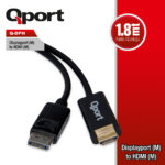 QPORT 1.8M DISPLAY PORT(M) TO HDMI(M) ÇEVİRİCİ KABLO (Q-DPH) - KAR62250