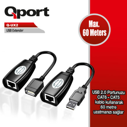 QPORT 60M USB EXTENDER 2 Lİ PAKET (Q-UX2) - KAR62173