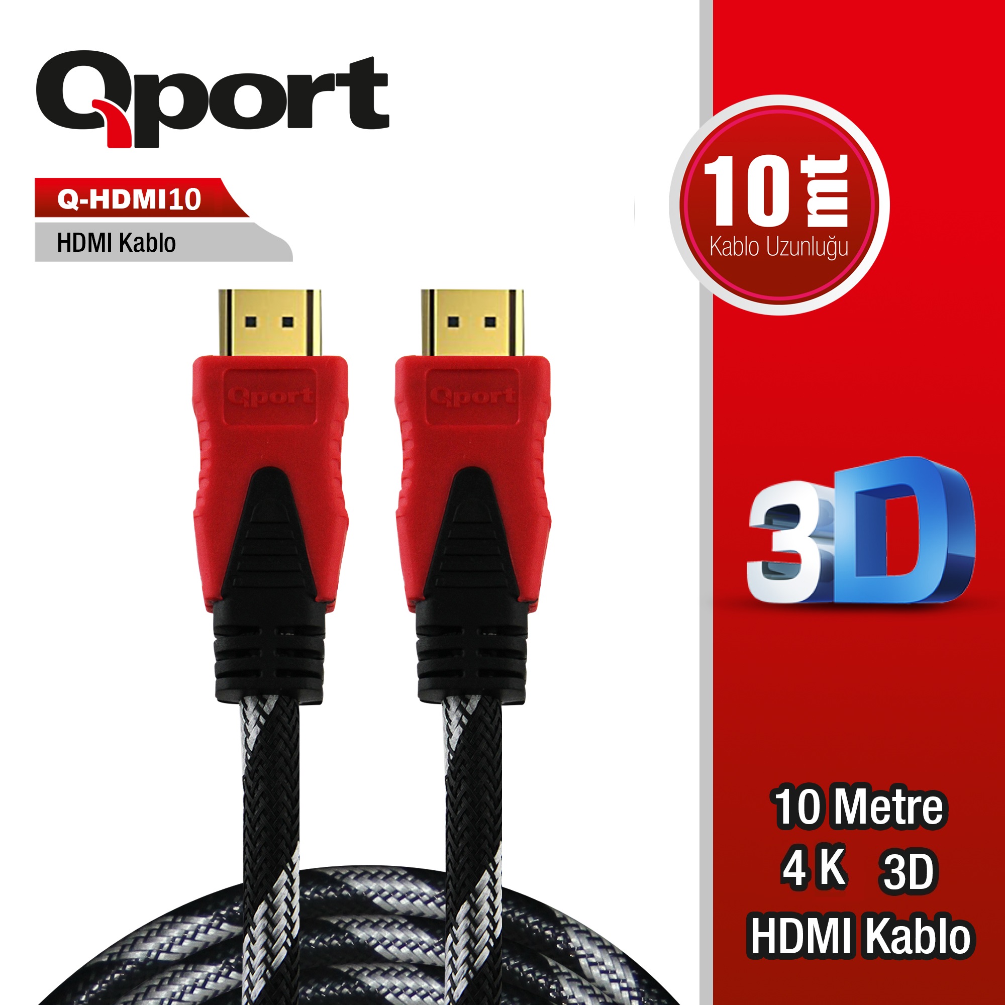 RjQC0fFrNudN3BeZzURngdSa0XhVVlpC9w7XXbEv QPORT 10M ALTIN UÇLU HDMI KABLO 1.4V (Q-HDMI10) - KAR62149 - Görsel 1
