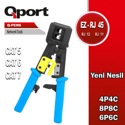 QPORT RJ45 - RJ11- RJ12 YENİ NESİL EZ-RJ45 PENSE (Q-PEN6) - KAR62213