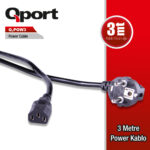 QPORT 3M PC POWER KABLOSU (Q-POW3) - KAR62198