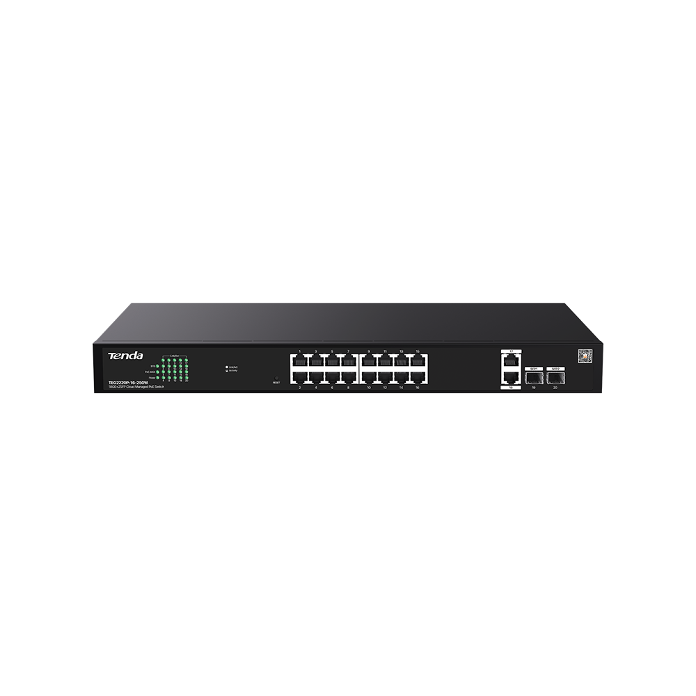 kB3kIVqoFyy1JMDmpArHHANK0aQBlTbAGw9vRL5S TENDA TEG2220P-16-250W 16GE PoE Port (250W), 2x Uplink, 2xSFP Cloud Yönetilebili - KAR63240 - Görsel 1