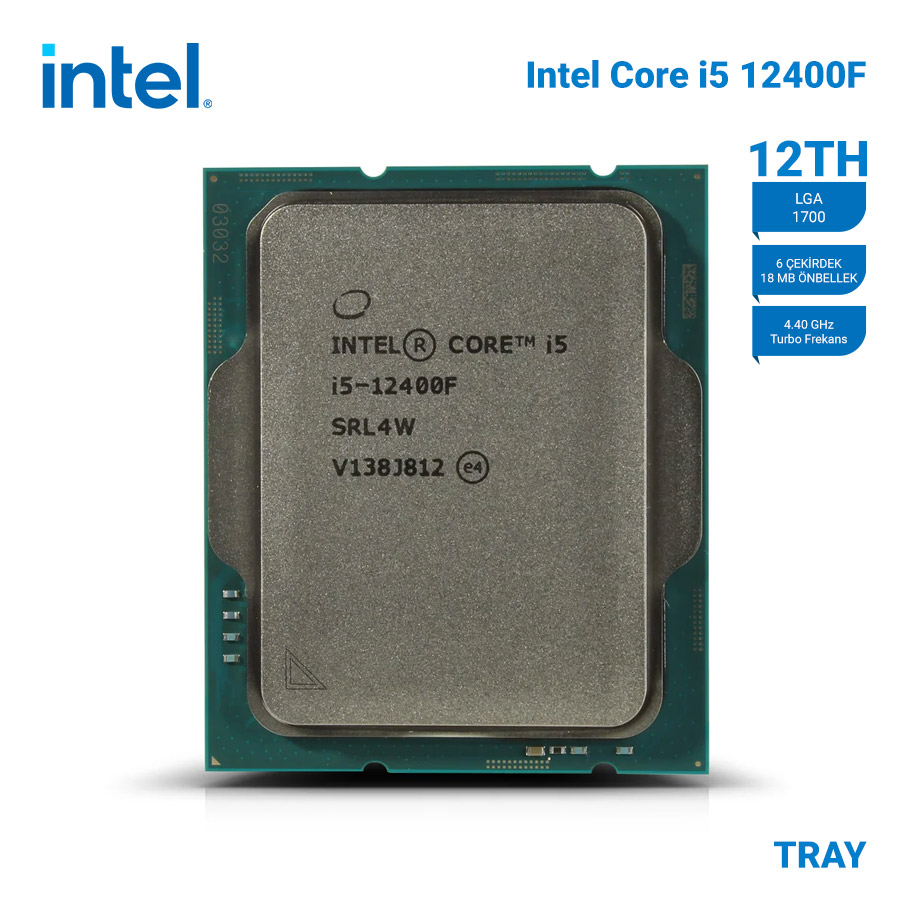 lJsDgyU2gFnNOX4cs0EsxwLQMyye3GLBkSUqFt9D INTEL Alder Lake i5-12400F TRAY 2.50Ghz/4.40Ghz 18MB LGA1700 6C VGA'sız Fansız - KAR59789 - Görsel 1