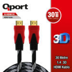 QPORT 30M ALTIN UÇLU HDMI KABLO 1.4V (Q-HDMI30) - KAR62155 - Görsel 2