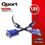 QPORT 1.5M 15PİN FİTRELİ VGA KABLO (Q-VGA1.5) - KAR62166