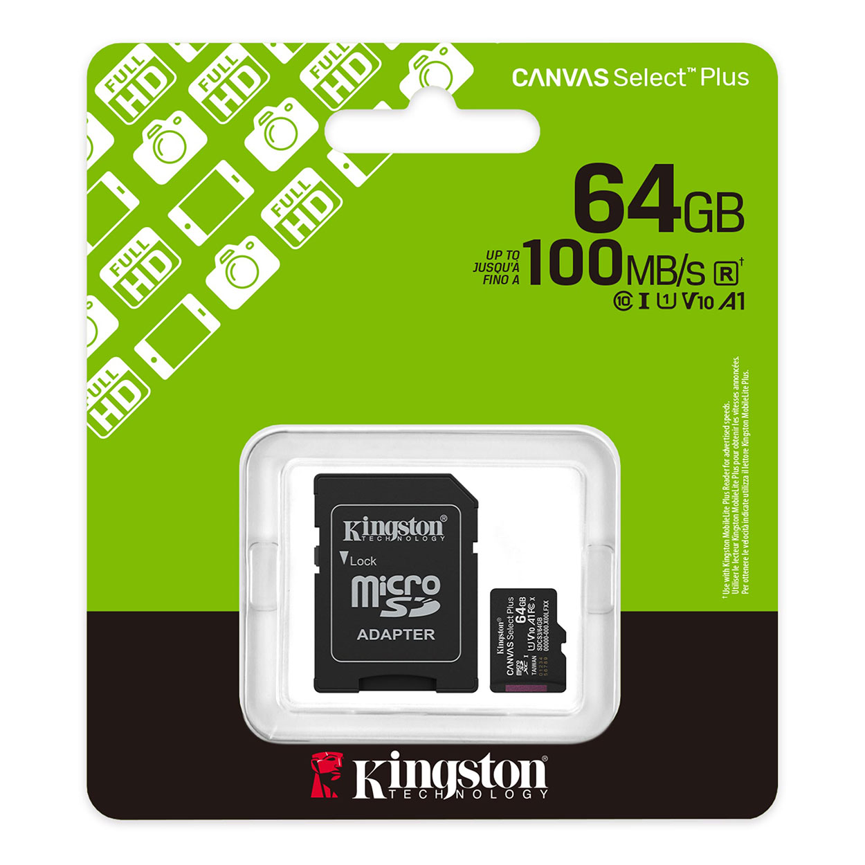 fgCp0eCA3SNbkPimXYh7LZmrJ8rJRuFa5caj71PN KINGSTON 64GB Canvas Select Plus MicroSDXC Class 10 Gen3 100MB/s A1 Card + Adapt - KAR63726 - Görsel 1
