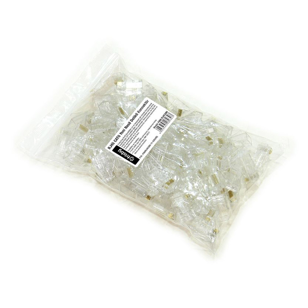3sJxGfxLT4gwTXGy2lMyd4WdatHBaJ3iQLC1S5yv FRISBY FNW-RJ4528N EZ RJ-45 Cat 6 Yeni Nesil Delikli Konnektör 100lü Kutu - KAR57217 - Görsel 1