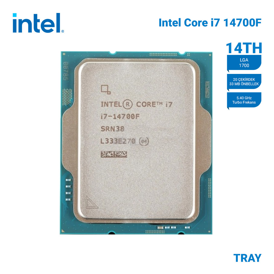 DvbxOe0r6TMSw06J2RJE3vAvl53At6Um7ADn9GZg INTEL Raptor Lake i7-14700F Tray VGAsız, Fansız 20C 2,1/5.4Ghz 33M LGA1700 - KAR61149 - Görsel 1