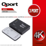 QPORT HDMI SWITCH 3 PORT (Q-SH3) - KAR62203 - Görsel 2