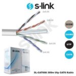 S-LINK SL-CAT608 CAT6 305m 24AWG UTP 4P*0.50MM CAT6 CCA GRİ NETWORK KABLOSU - KAR30840