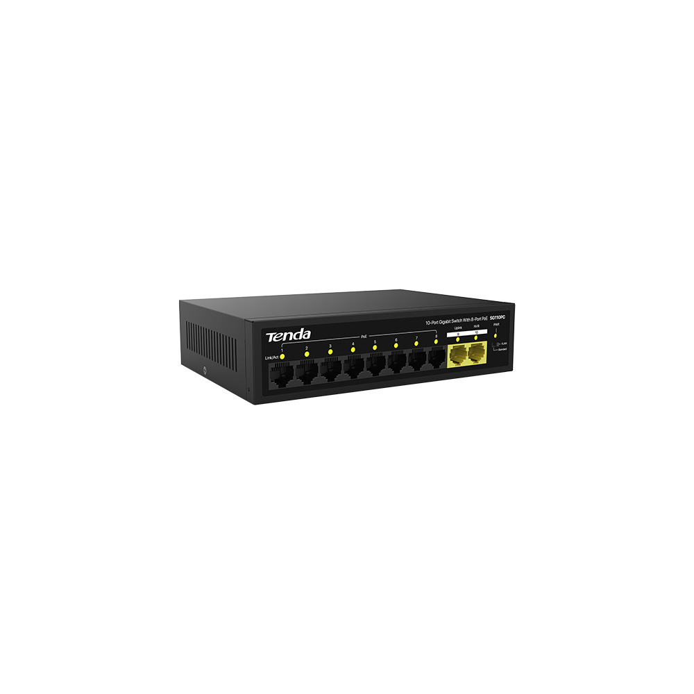 gDqIOt6ejPUaQsoVa82jbVUl194ssuZPq1dMYcg4 TENDA S110GPC 8FE PoE+ Port (75W), 2GE Uplink Desktop Switch - KAR63154 - Görsel 1