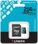 KINGSTON 256GB CanvasGo+ microSDXC 200MB/s A2 U3 V30 Card + Adaptör - KAR63769