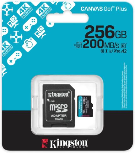 KINGSTON 256GB CanvasGo+ microSDXC 200MB/s A2 U3 V30 Card + Adaptör - KAR63769